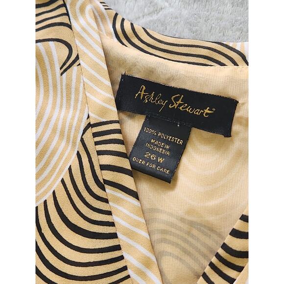 Ashley Stewart Peplum Blouse Flutter Sleeve Size 26 3X - Picture 10 of 11